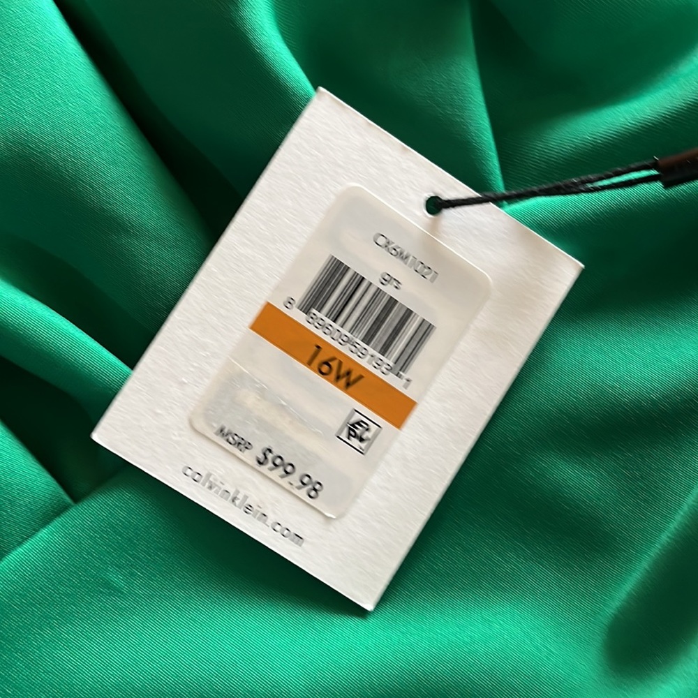 Calvin Klein Emerald Green Satin Dress - Picture 5 of 5